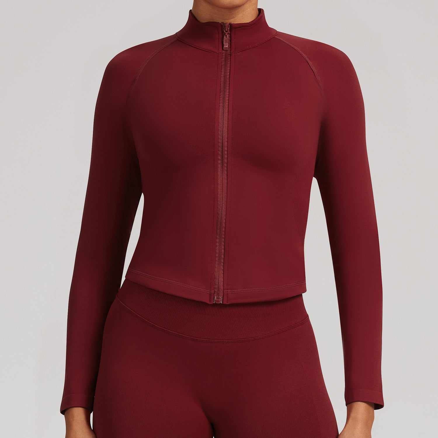 Giacca zip seamless Sculptline, colore Rosso Vino