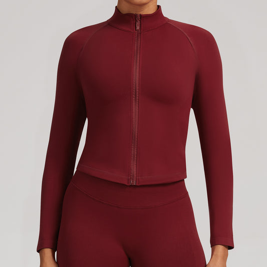 Giacca zip seamless Sculptline, colore Rosso Vino