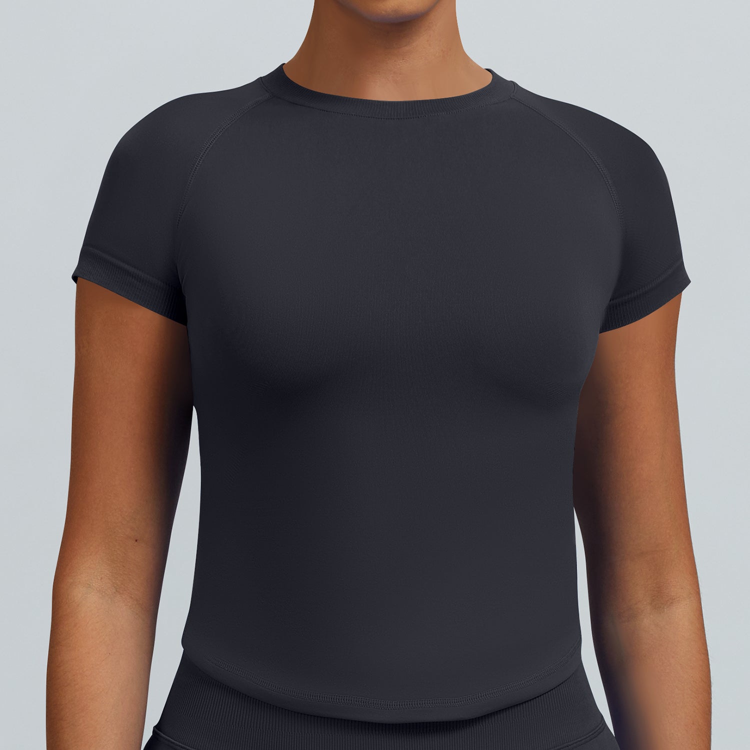 T-shirt seamless a maniche corte Sculptline, colore Grigio Squalo