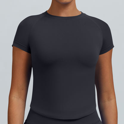 T-shirt seamless a maniche corte Sculptline, colore Grigio Squalo