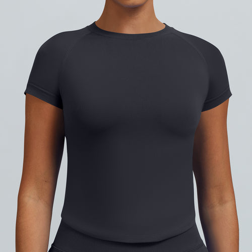 T-shirt seamless a maniche corte Sculptline, colore Grigio Squalo