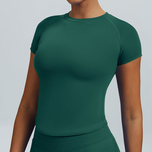 T-shirt seamless a maniche corte Sculptline, colore Verde Pino