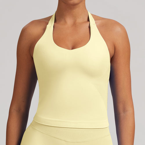 Canotta seamless con spalline larghe Sculptline, colore Burro
