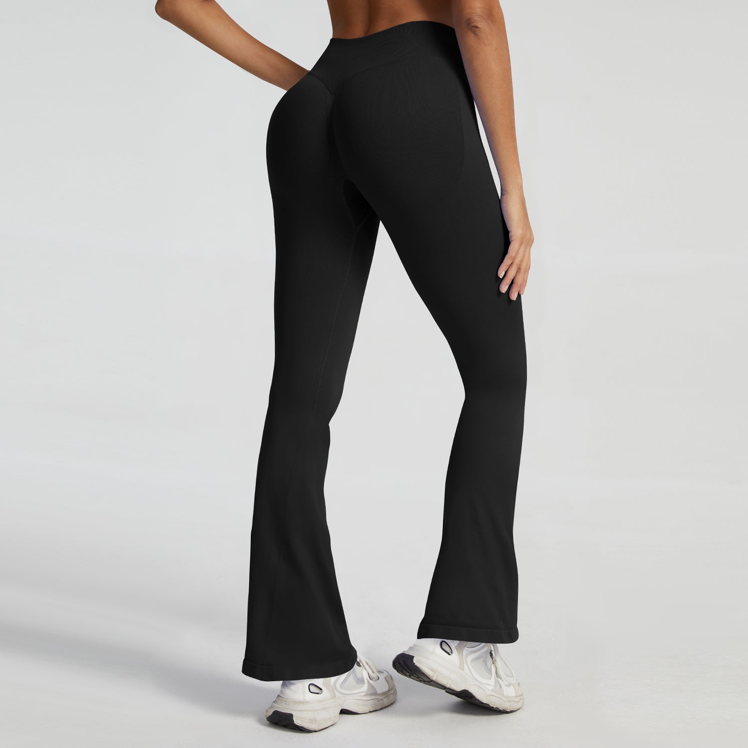 Pantalone a zampa seamless Sculptline, colore Nero