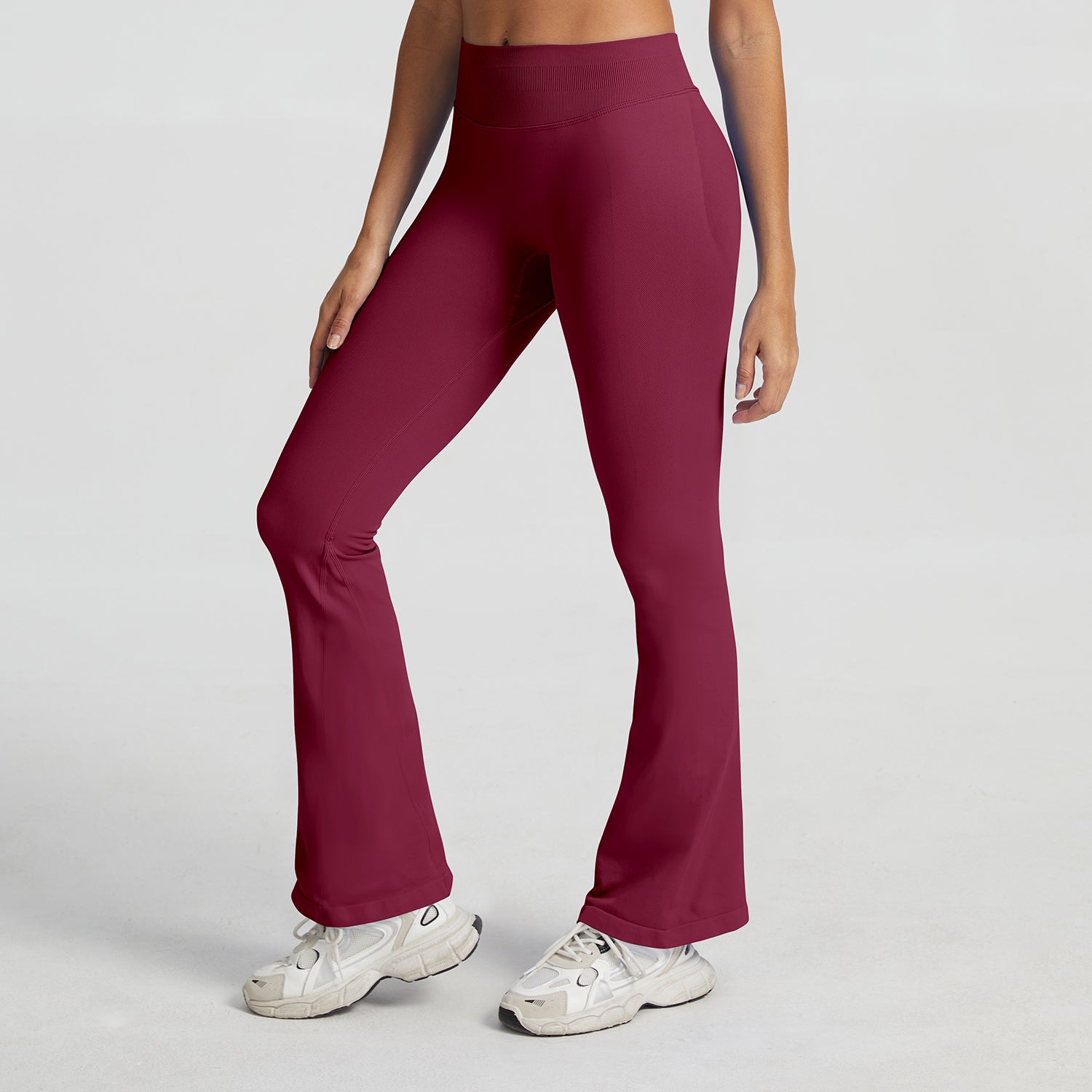Pantalone a zampa seamless Sculptline, colore Bordeaux