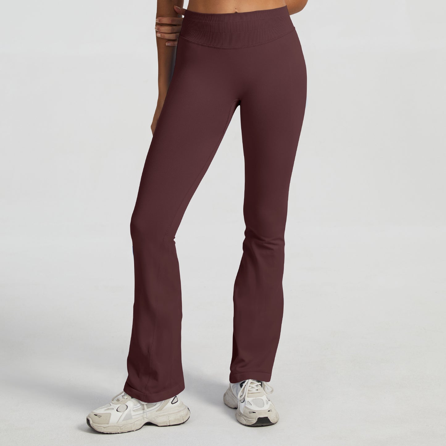Pantalone a zampa seamless Sculptline, colore Caffè Scuro