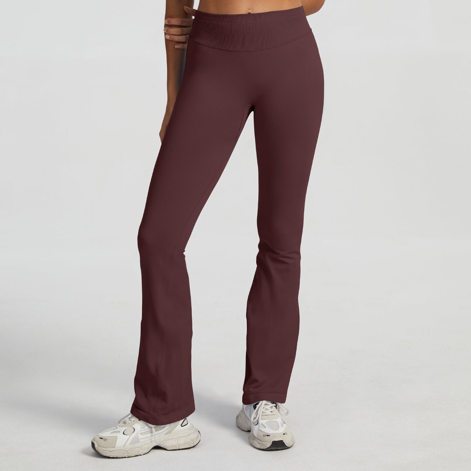 Pantalone a zampa seamless Sculptline, colore Caffè Scuro