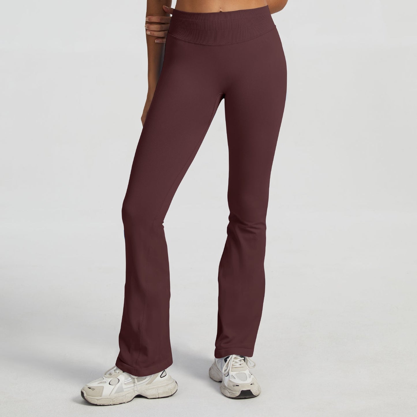 Pantalone a zampa seamless Sculptline, colore Caffè Scuro