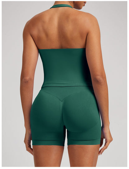 Canotta Larga Sculptline™ Seconda Pelle — Verde Pino, indossato (3)