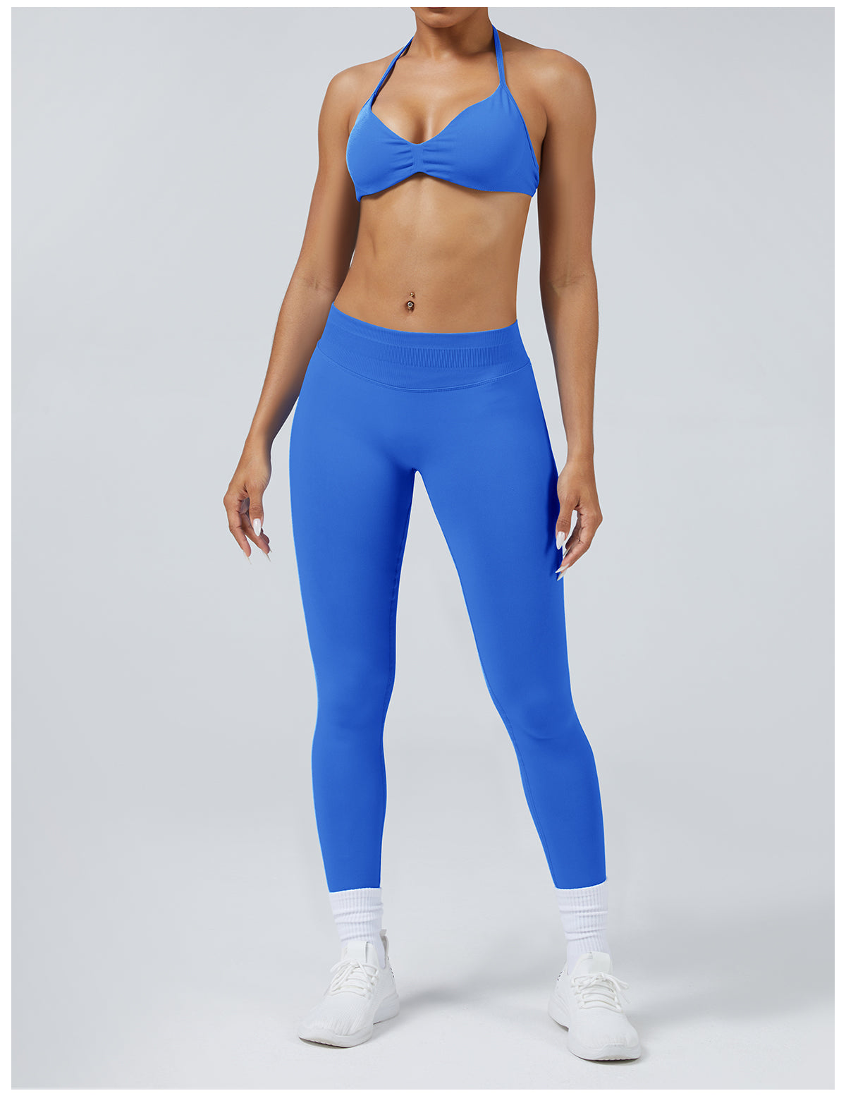 Leggings seamless Sculptline Blu Elettrico, vista laterale