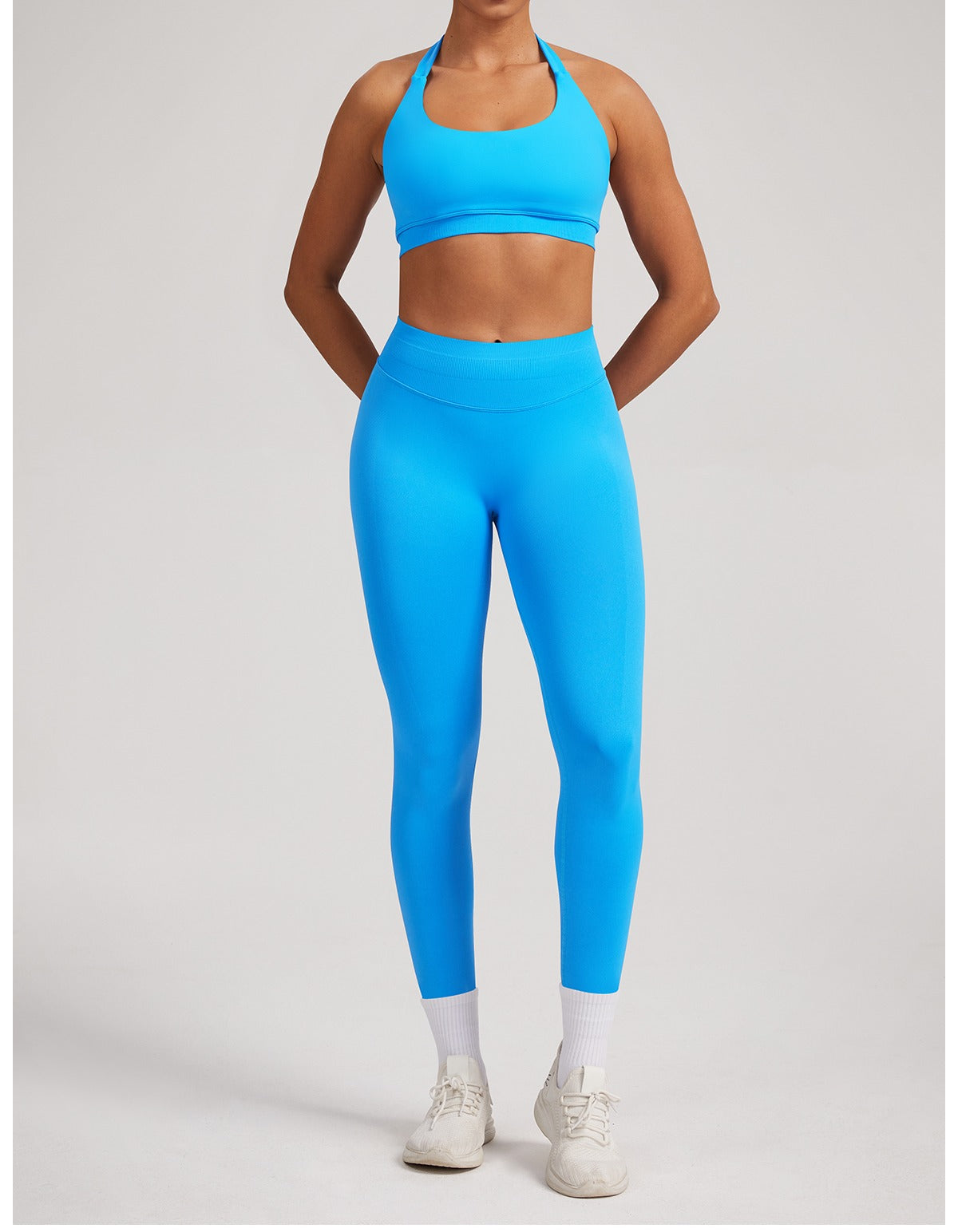 Leggings Sculptline™ Seconda Pelle — Blu Glaciale, indossato (1)