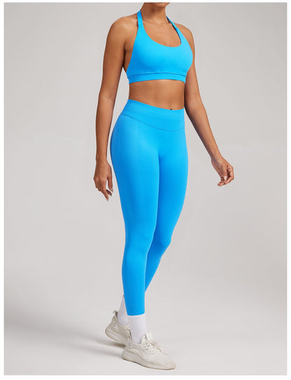 Leggings Sculptline™ Seconda Pelle — Blu Glaciale, indossato (3)