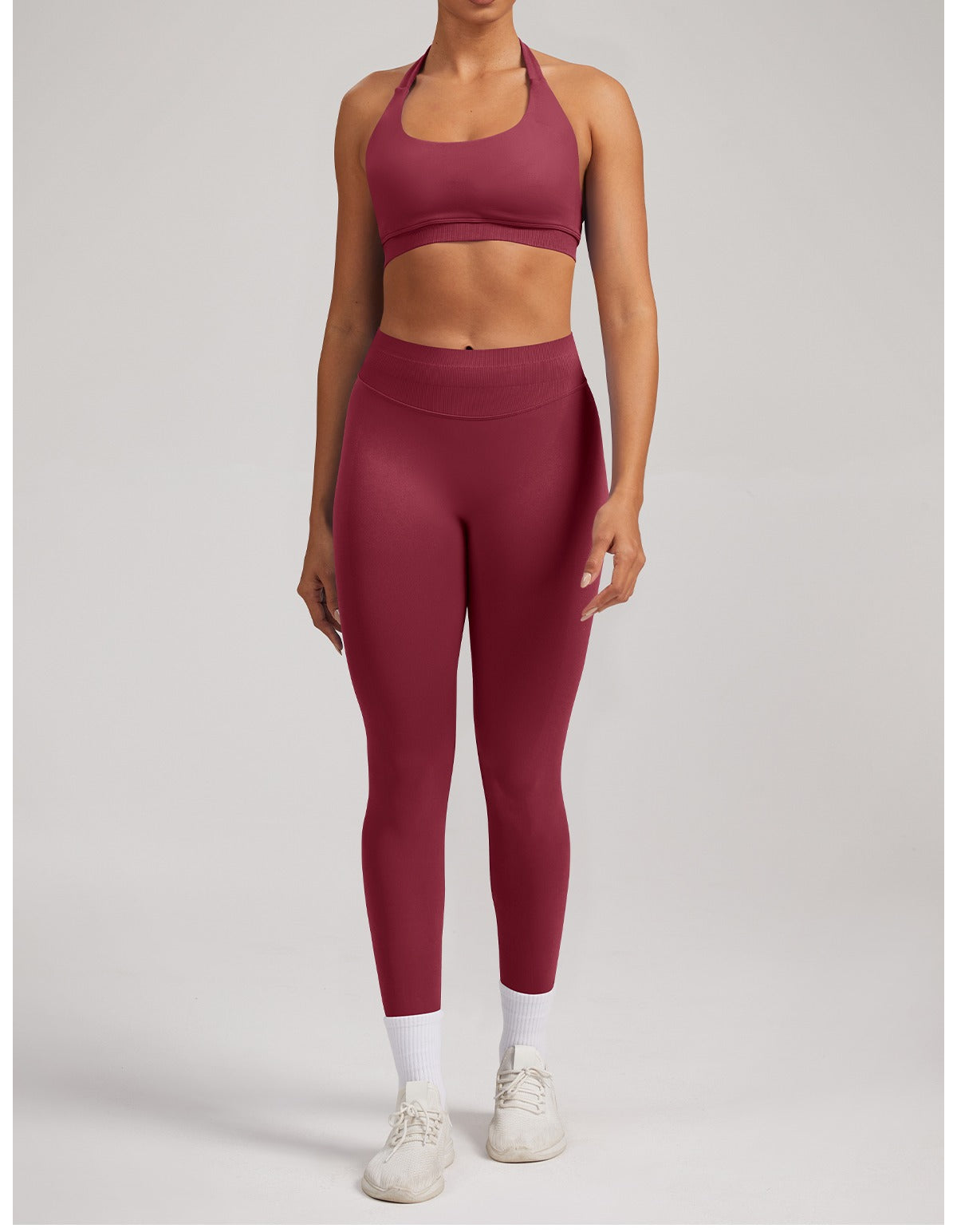 Leggings Sculptline™ Seconda Pelle — Bordeaux, indossato (1)