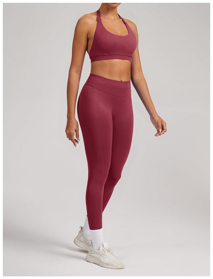 Leggings Sculptline™ Seconda Pelle — Bordeaux, indossato (2)