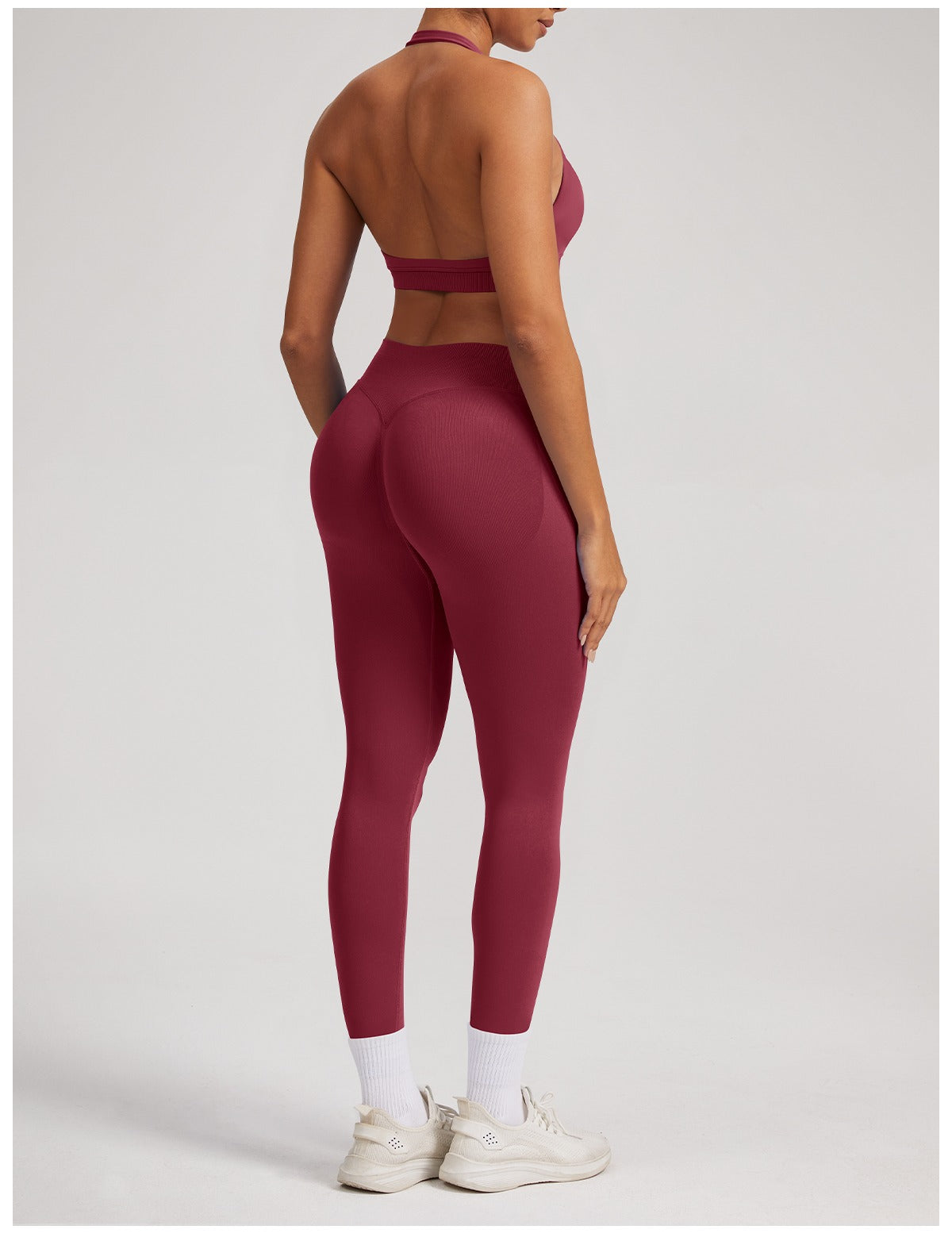 Leggings Sculptline™ Seconda Pelle — Bordeaux, indossato (3)