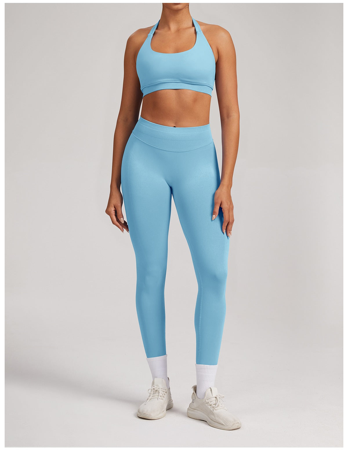 Leggings Sculptline™ Seconda Pelle — Celeste, indossato (3)