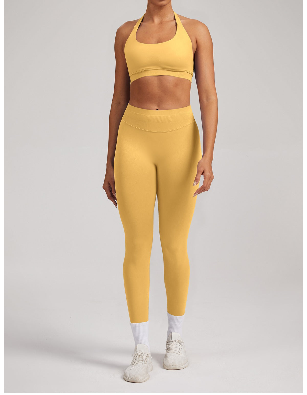 Leggings Sculptline™ Seconda Pelle — Giallo, indossato (1)