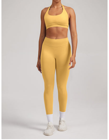 Leggings Sculptline™ Seconda Pelle — Giallo, indossato (1)