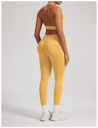 Leggings Sculptline™ Seconda Pelle — Giallo, indossato (2)