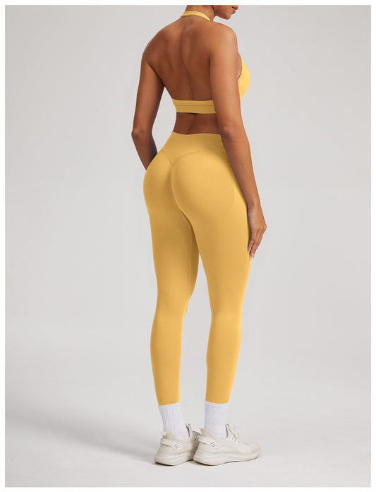 Leggings Sculptline™ Seconda Pelle — Giallo, indossato (2)