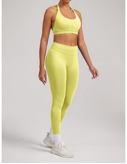 Leggings Sculptline™ Seconda Pelle — Giallo Pulcino, indossato (1)