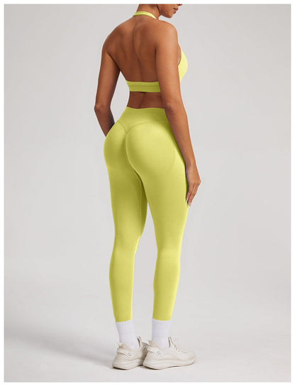 Leggings Sculptline™ Seconda Pelle — Giallo Pulcino, indossato (2)