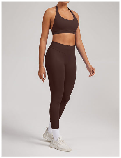 Leggings Sculptline™ Seconda Pelle — Marrone Scuro, indossato (2)