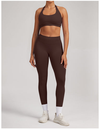 Leggings Sculptline™ Seconda Pelle — Marrone Scuro, indossato (3)