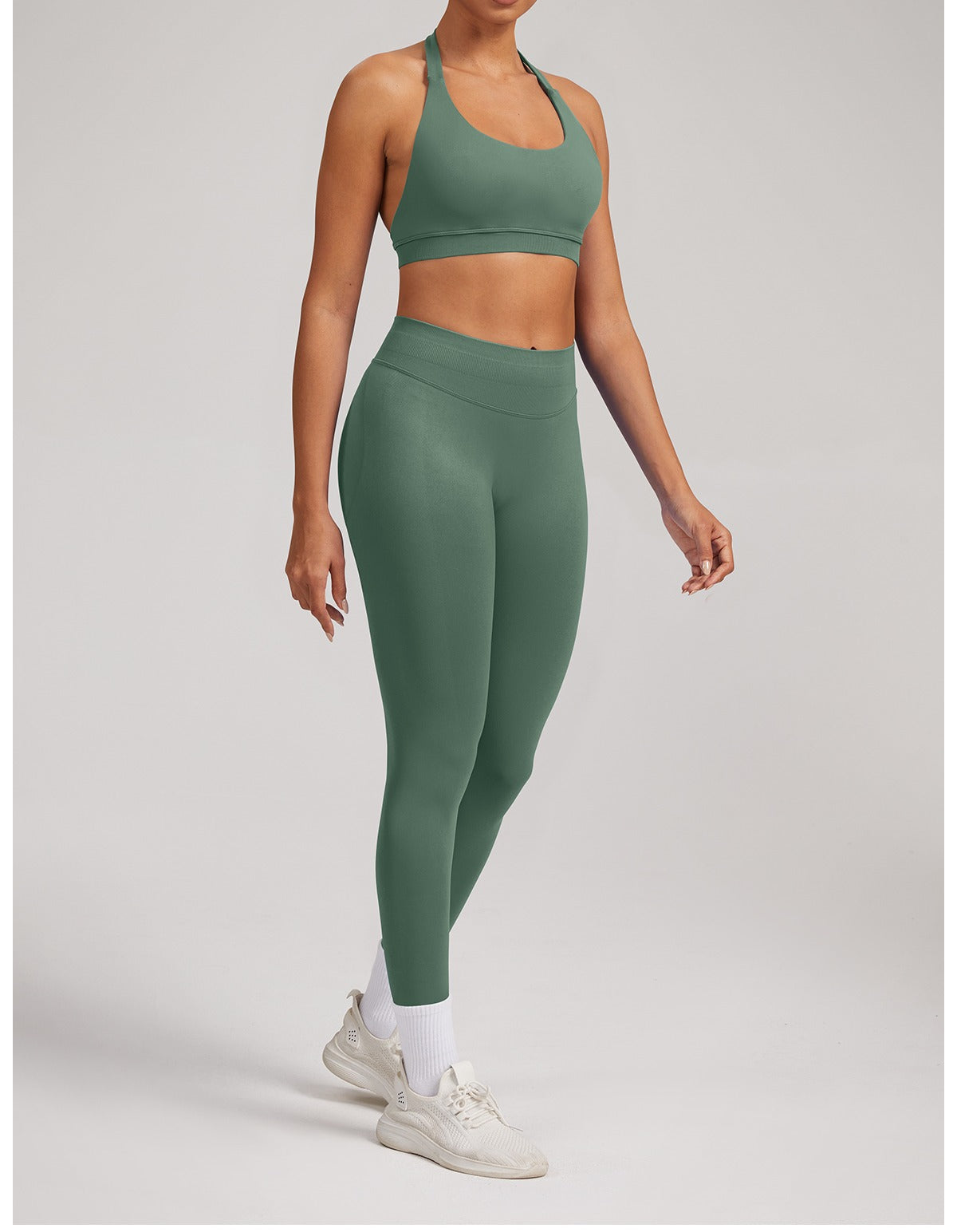 Leggings Sculptline™ Seconda Pelle — Pistacchio, indossato (1)