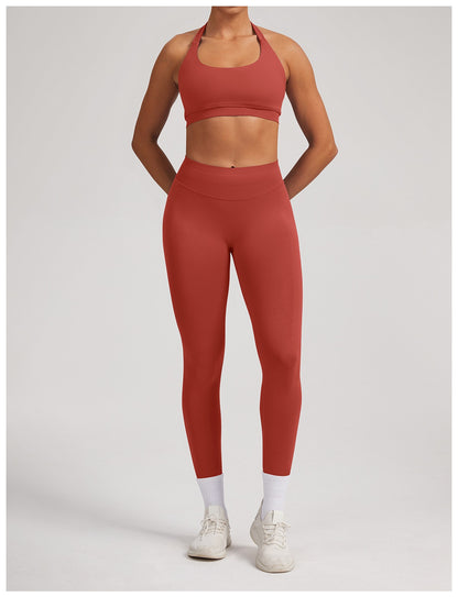 Leggings Sculptline™ Seconda Pelle — Rosso Peperoncino, indossato (2)
