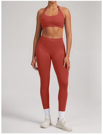 Leggings Sculptline™ Seconda Pelle — Rosso Peperoncino, indossato (3)