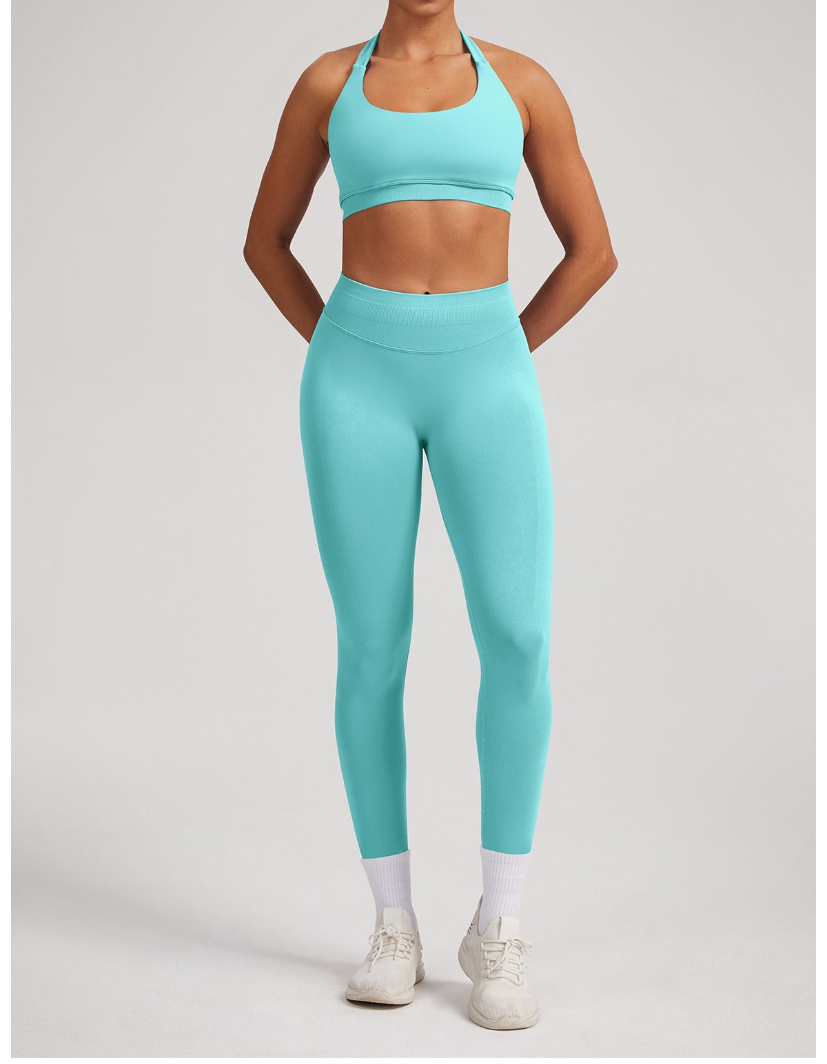Leggings Sculptline™ Seconda Pelle — Verde Menta, indossato (1)