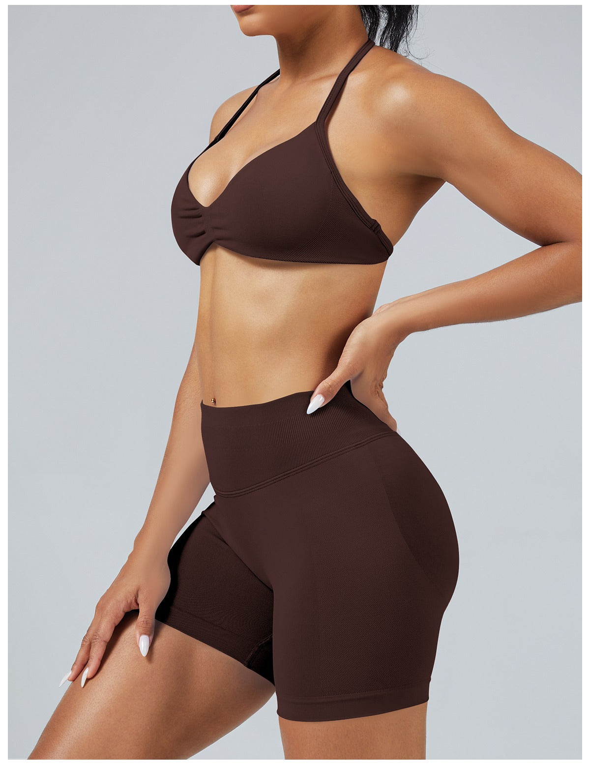 Reggiseno Sculptline™ Seconda Pelle — Marrone Scuro, indossato (3)