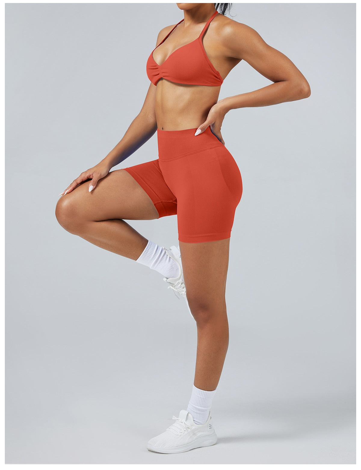 Reggiseno Sculptline™ Seconda Pelle — Rosso Peperoncino, indossato (3)