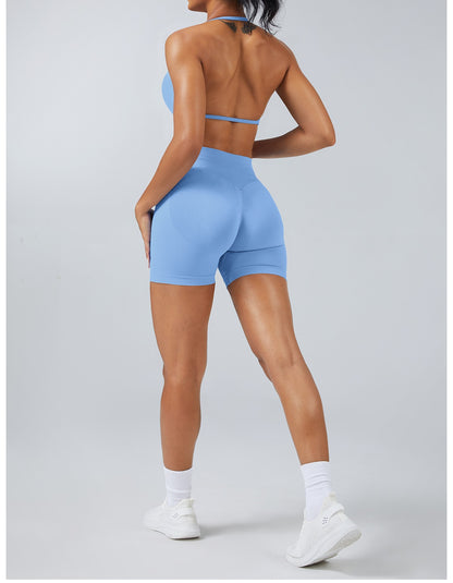 Short Sculptline™ Seconda Pelle — Azzurro Ghiaccio, indossato (1)