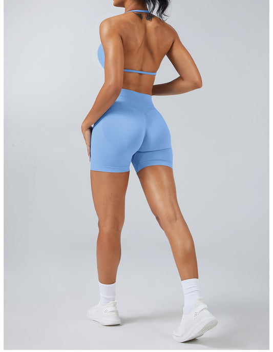 Short Sculptline™ Seconda Pelle — Azzurro Ghiaccio, indossato (1)