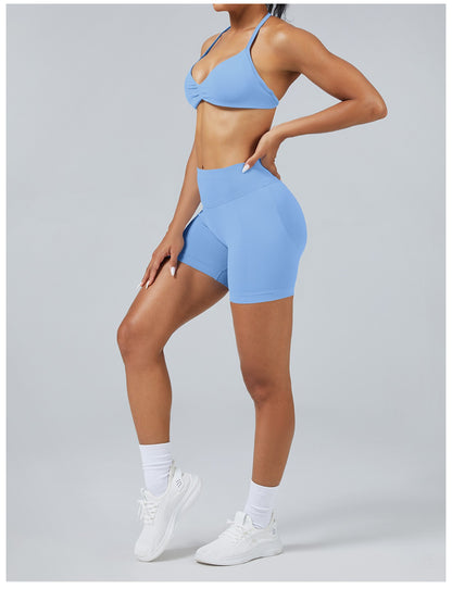Short Sculptline™ Seconda Pelle — Azzurro Ghiaccio, indossato (3)