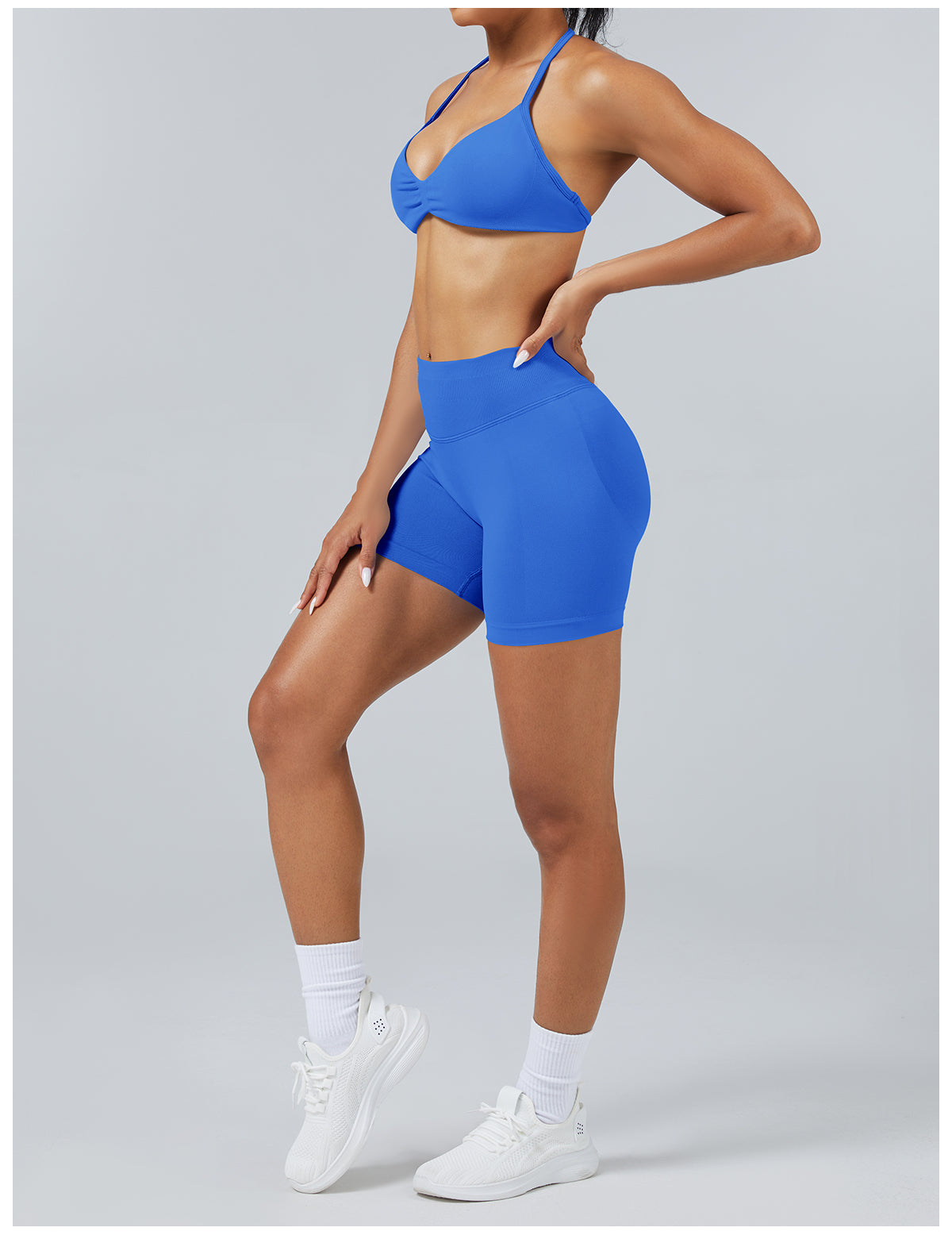 Short seamless Sculptline Blu Elettrico, vista laterale