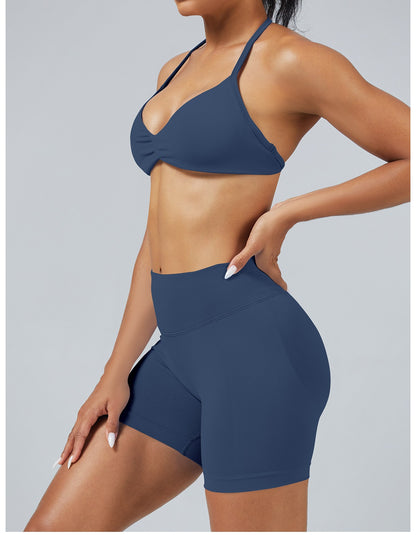 Short Sculptline™ Seconda Pelle — Blu Inchiostro, indossato (1)