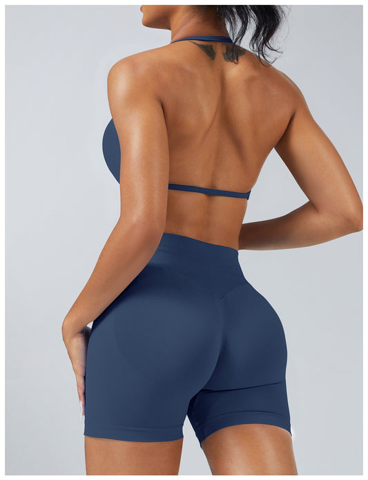 Short Sculptline™ Seconda Pelle — Blu Inchiostro, indossato (2)