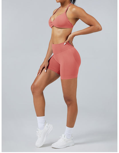 Short Sculptline™ Seconda Pelle — Corallo, indossato (1)