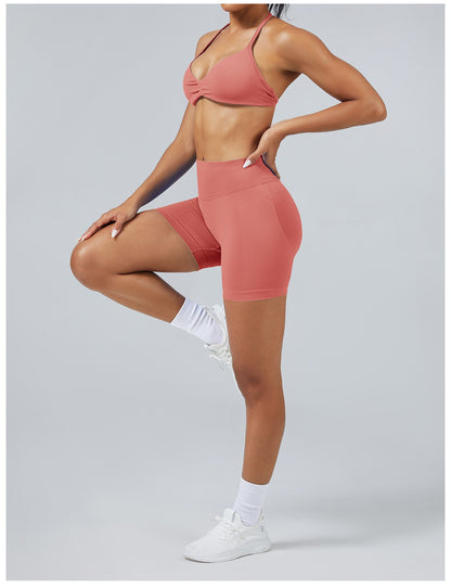 Short Sculptline™ Seconda Pelle — Corallo, indossato (3)