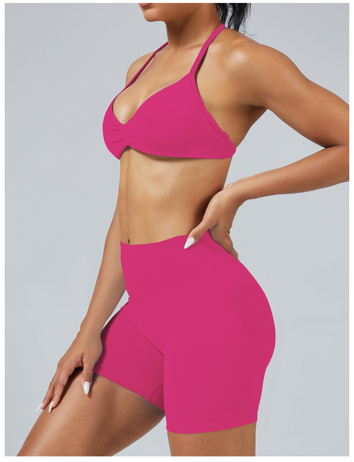 Short Sculptline™ Seconda Pelle — Magenta, indossato (3)