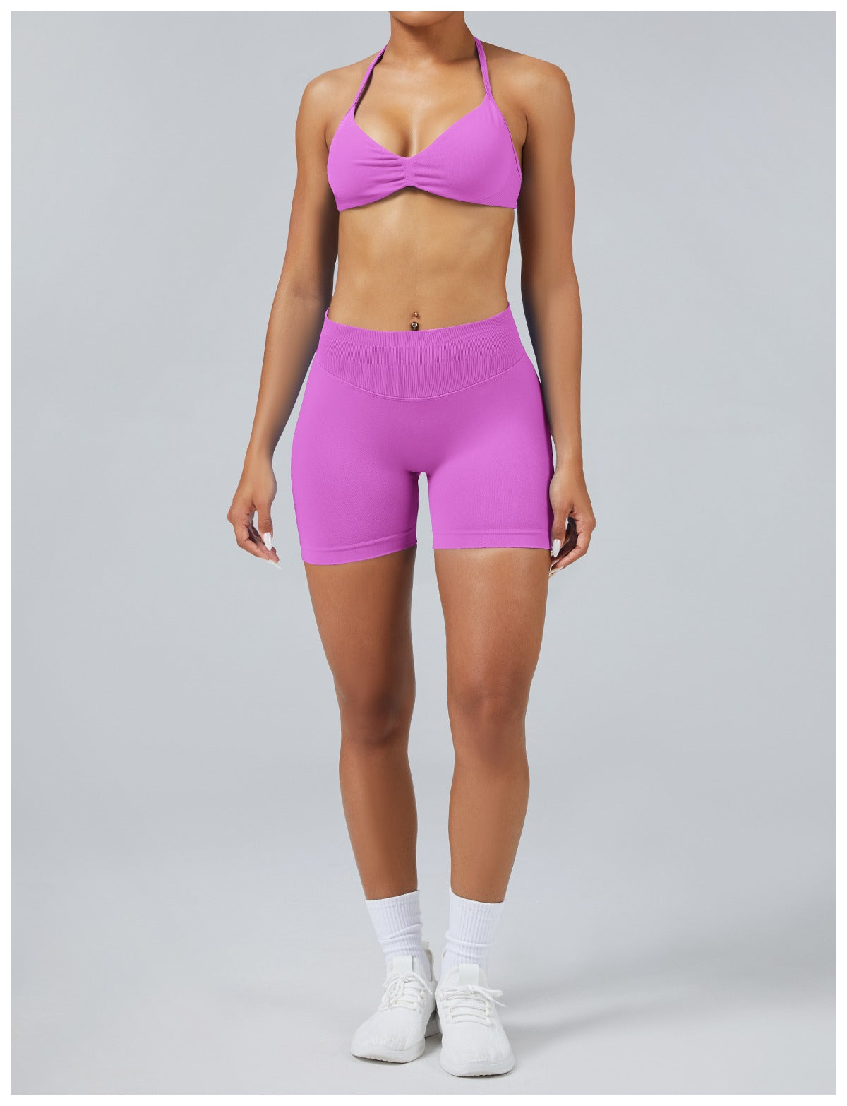 Short Sculptline™ Seconda Pelle — Rosa Fiore, indossato (2)