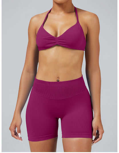 Short Sculptline™ Seconda Pelle — Rosso Bacca, indossato (1)