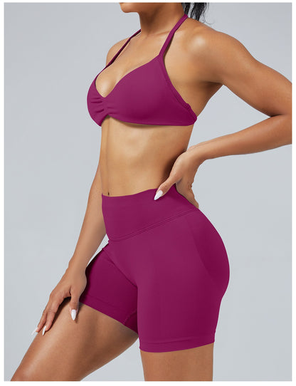 Short Sculptline™ Seconda Pelle — Rosso Bacca, indossato (3)