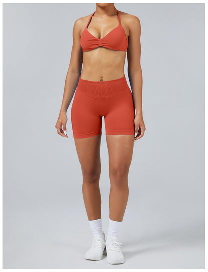 Short Sculptline™ Seconda Pelle — Rosso Peperoncino, indossato (2)