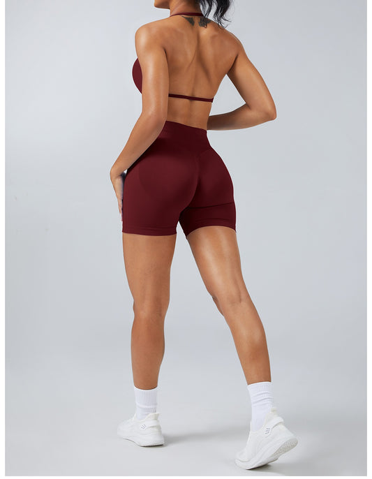 Short Sculptline™ Seconda Pelle — Rosso Vino, indossato (1)