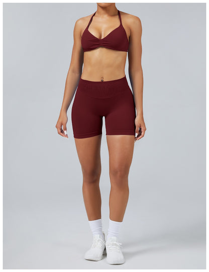 Short Sculptline™ Seconda Pelle — Rosso Vino, indossato (2)