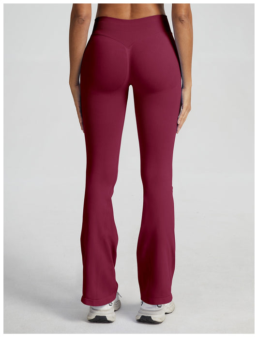 Pantalone a Zampa Sculptline™ Seconda Pelle — Bordeaux, indossato (2)
